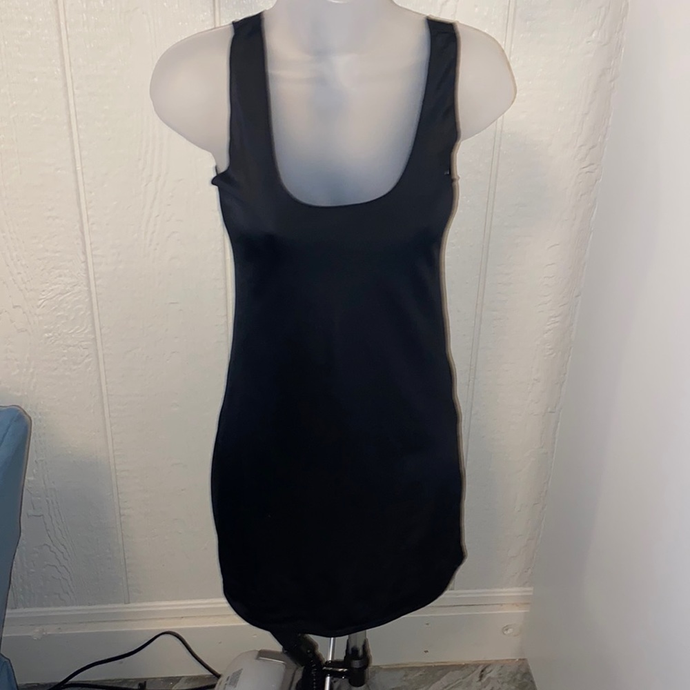 Black undergarment slip dress